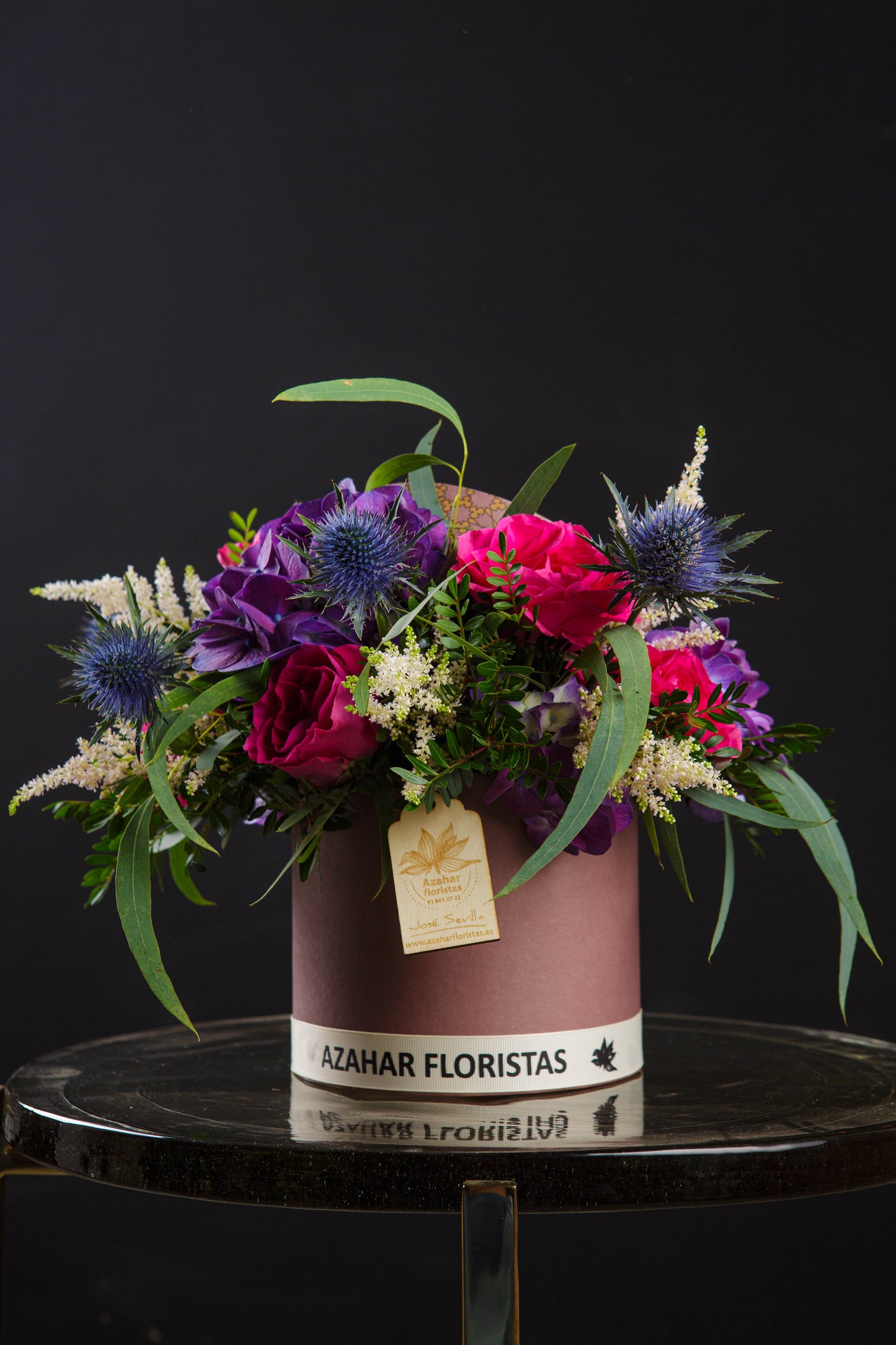 Caja de hortensias